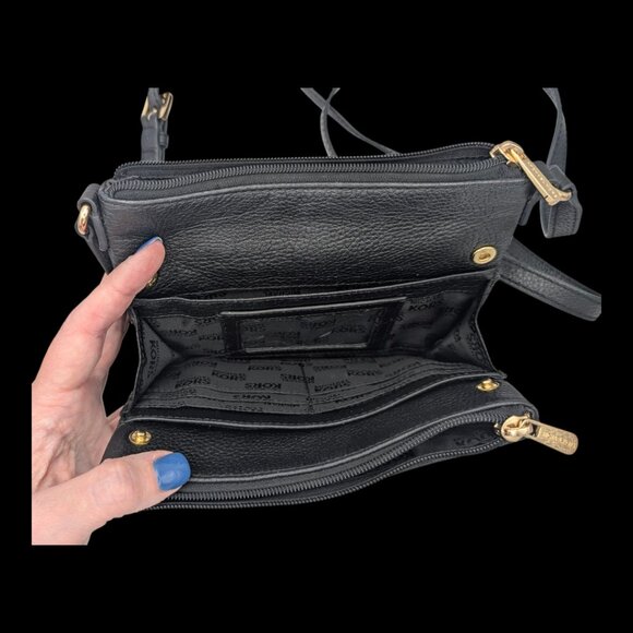 Michael Kors Black Leather Fulton Crossbody Bag - Picture 5 of 8